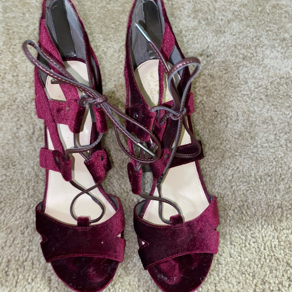 Velvet magenta heels
